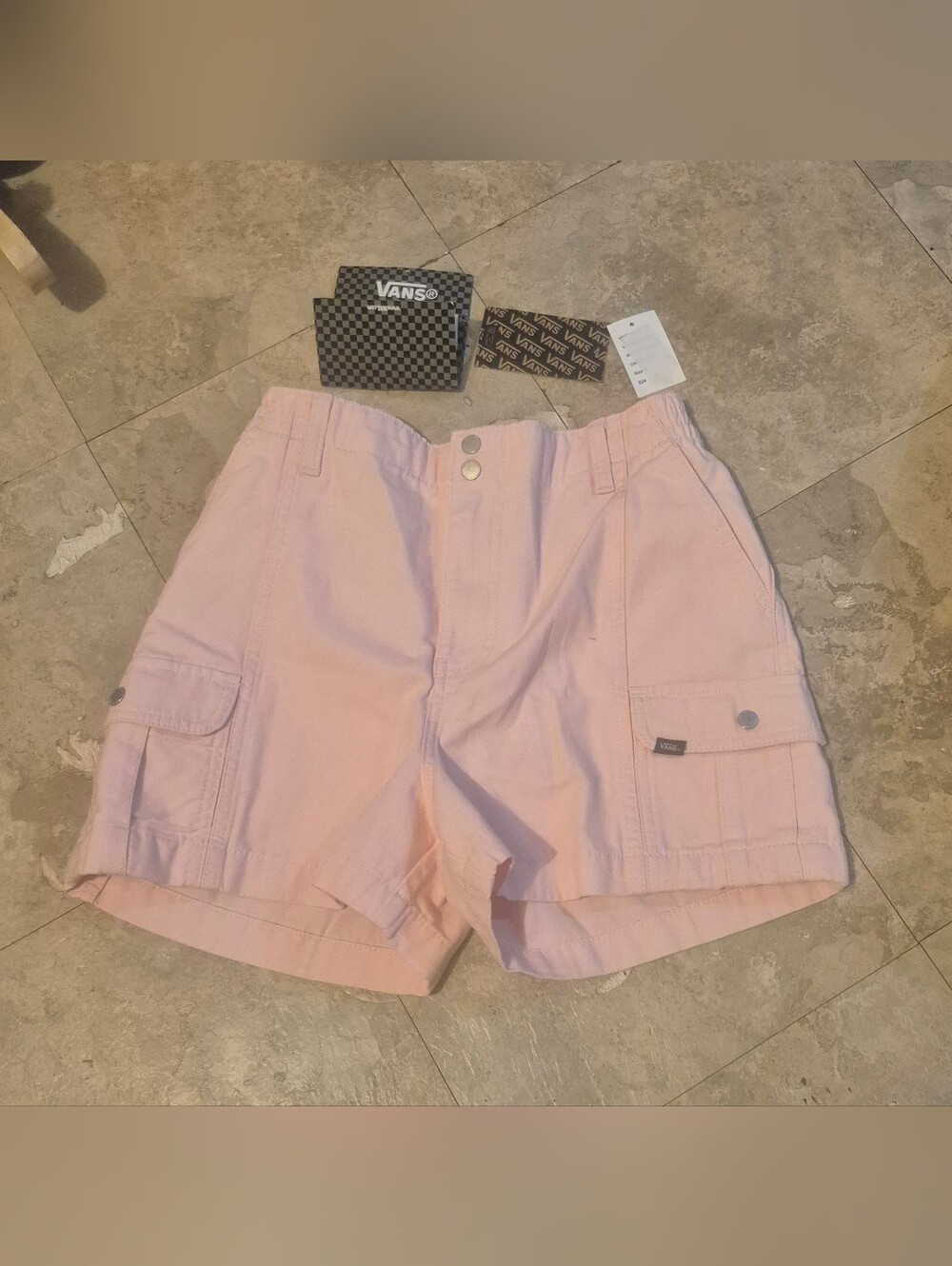 Vans Sidewalk Cargo Shorts Women’s Small Chintz Rose Pink NWT